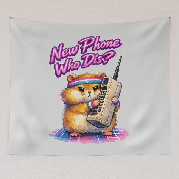 Item preview, New Phone Who Dis? - Retro Hamster Meme designed and sold by DigitalGlade.