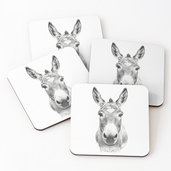 Item preview, Handsome Donkey Portrait – Detailed Line Drawing Art designed and sold by furrydrool.