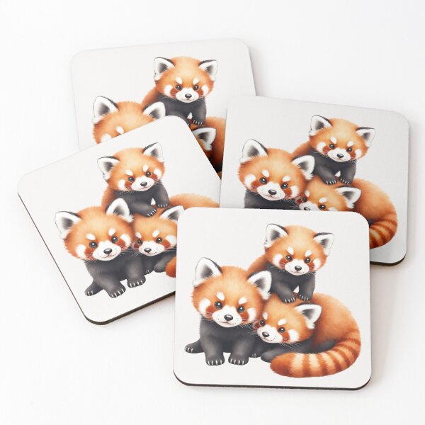 Item preview, 3 playful and cute red pandas designed and sold by TineRose.
