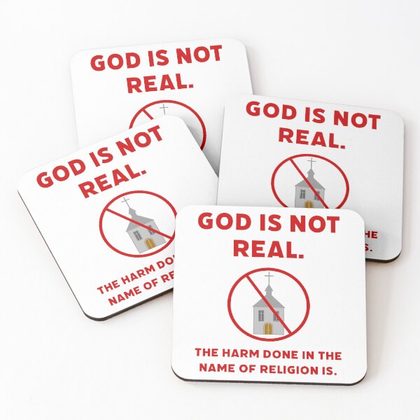 Item preview, God is not real. The harm done in the name of religion is.  designed and sold by Rachel the Artist .