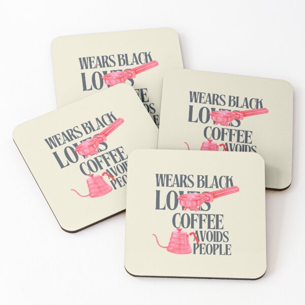 Item preview, Wears Black Loves Coffee Avoids People designed and sold by LuveraxArt.