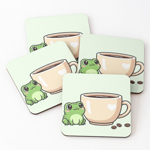 Item preview, Cute Kawaii Frog with Coffee Mug – Adorable Coffee Lover Illustration designed and sold by soletstudio.
