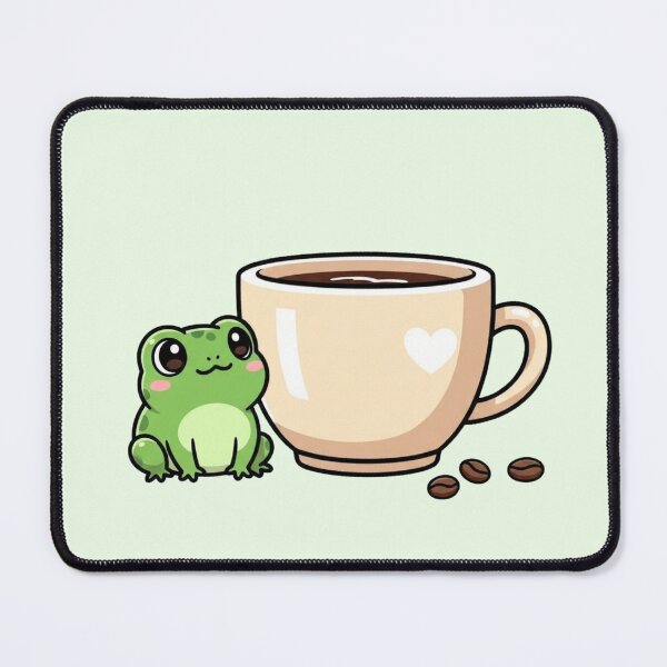 Item preview, Cute Kawaii Frog with Coffee Mug – Adorable Coffee Lover Illustration designed and sold by soletstudio.