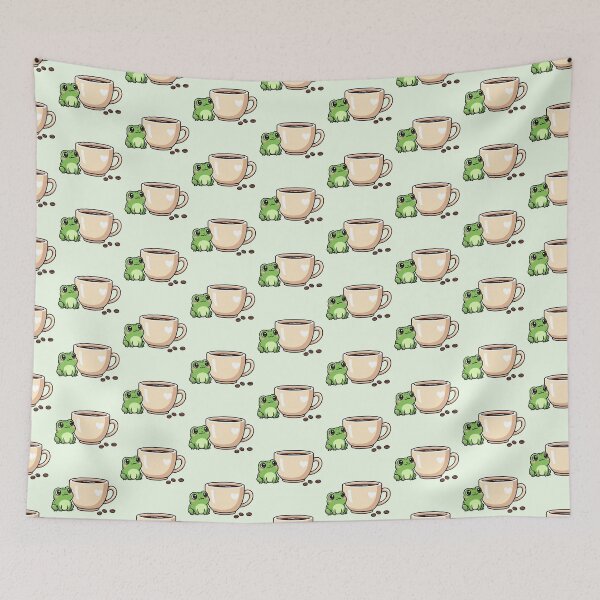 Item preview, Cute Kawaii Frog with Coffee Mug – Adorable Coffee Lover Illustration designed and sold by soletstudio.