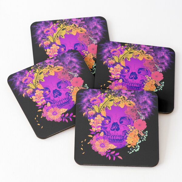 Item preview, Colorful Neon Floral Skull Graphic T-Shirt – Alternative Aesthetic designed and sold by SKULLARTISTRY.