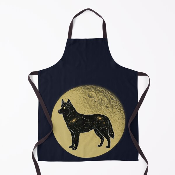 Item preview, Celestial Husky Tattoo: Gold Moon & Wolf Constellation Art designed and sold by iPrintPaws.