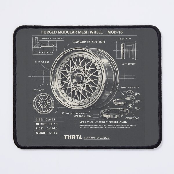 Item preview, Forged Modular Mesh Wheel Blueprint – MOD-16 Concrete Edition | THRTL Europe Division Automotive Art designed and sold by ClassicThrottle.