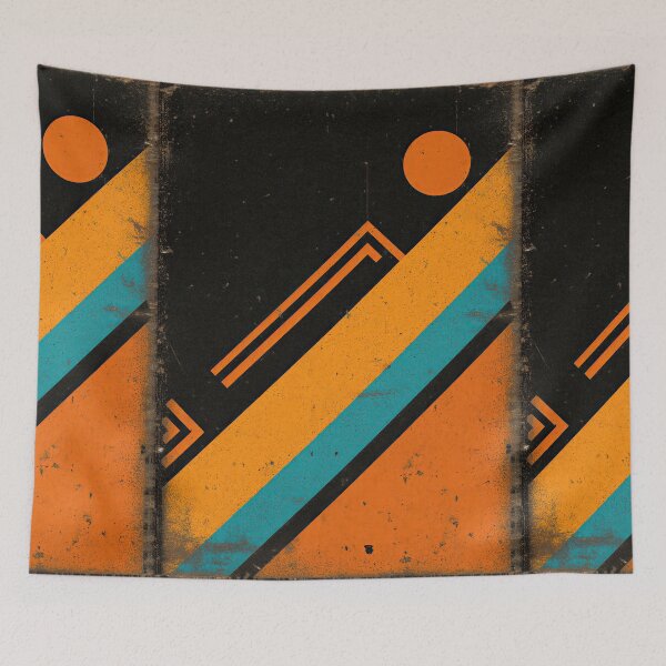 Item preview, Retro Orange and Black Geometric Diagonal Lines designed and sold by Piotrek0001.