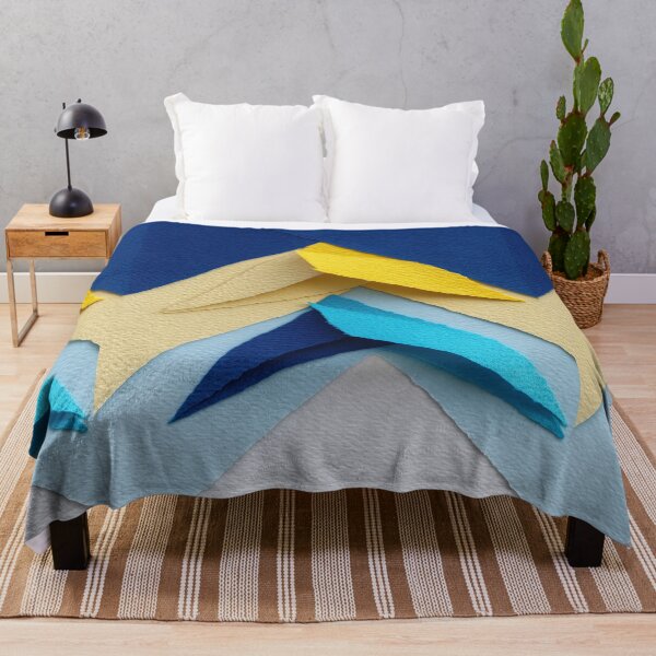 Item preview, Minimalist Blue and Yellow Paper Fold Art designed and sold by Piotrek0001.