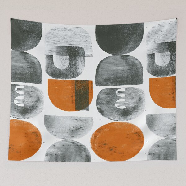 Item preview, Abstract Orange and Grey Semi Circles designed and sold by Piotrek0001.