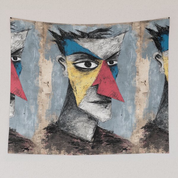 Item preview, Cubist Style Portrait with Red Nose designed and sold by Piotrek0001.
