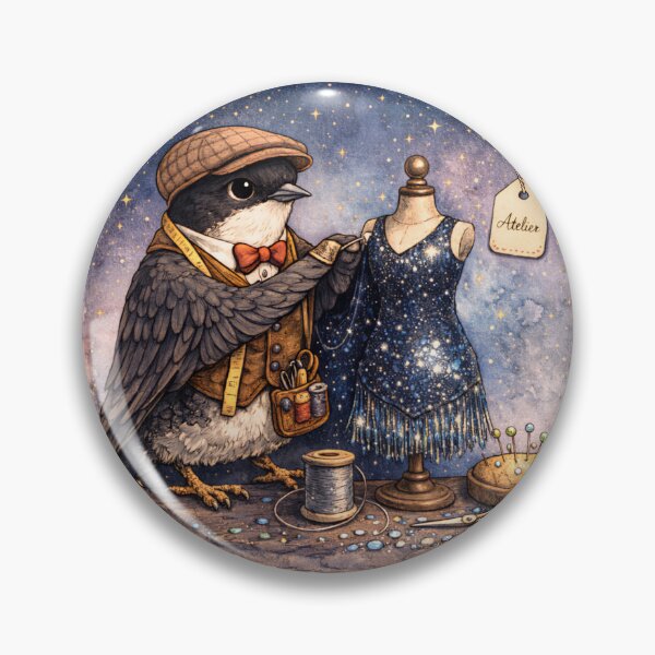 Item preview, Swift bird tailor pun sticker Blue Sequin Dress designed and sold by ArcanePrintsxo.