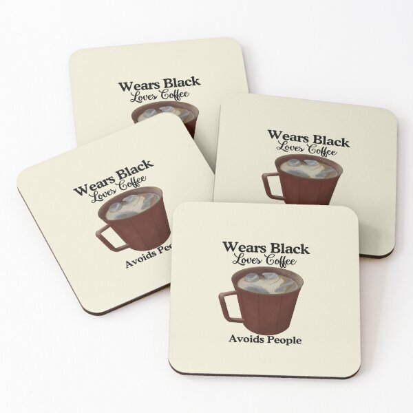 Item preview, Wears Black Loves Coffee Avoids People designed and sold by LuveraxArt.