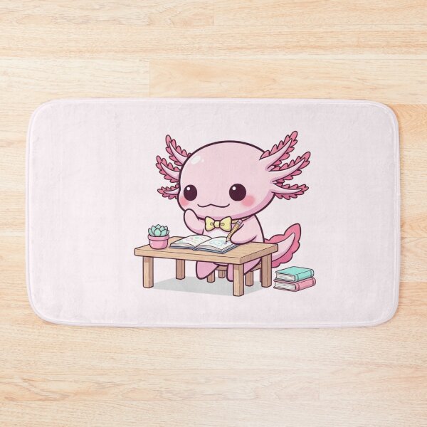 Item preview, Cute Kawaii Axolotl Studying – Pastel Pink Study Buddy Illustration designed and sold by soletstudio.