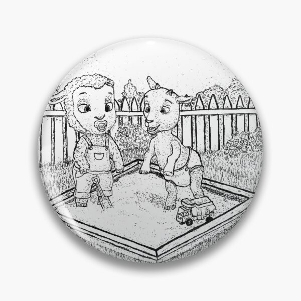 Item preview, Lamb and Goat Kids Playing in Sandbox designed and sold by wbhny.