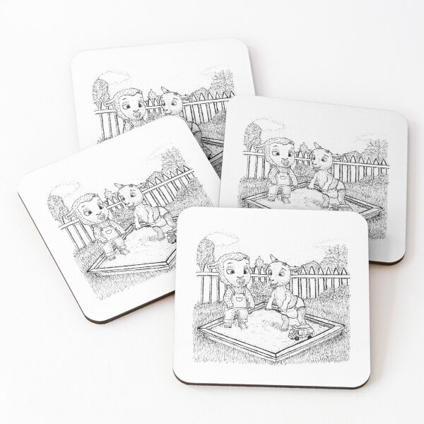 Item preview, Lamb and Goat Kids Playing in Sandbox designed and sold by wbhny.