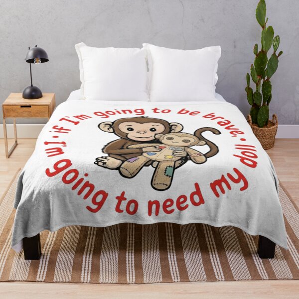 Item preview, Bravery Buddy: Monkey & Plush Doll Quote designed and sold by Majnon8bp.