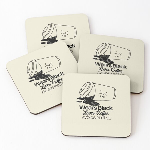 Item preview, Wears Black Loves Coffee Avoids People designed and sold by LuveraxArt.