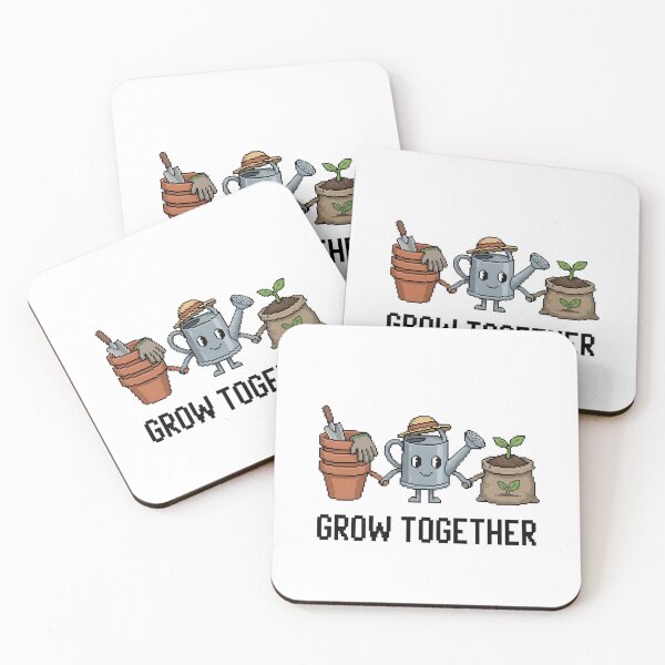Item preview, Cute Gardening Friends Grow Together Pixel Art designed and sold by AnnDesignStudio.