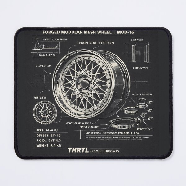 Item preview, Forged Modular Mesh Wheel Blueprint – MOD-16 Charcoal Edition | THRTL Europe Division Automotive Art designed and sold by ClassicThrottle.