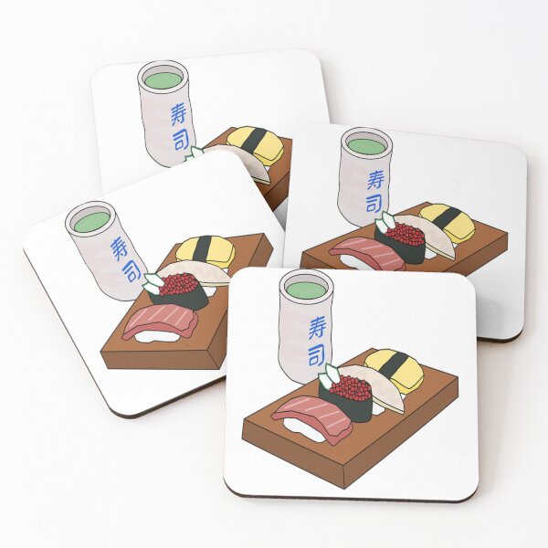 Item preview, Sushi & Green Tea Lovers – Authentic Japanese Food Art Print designed and sold by oceantospace.