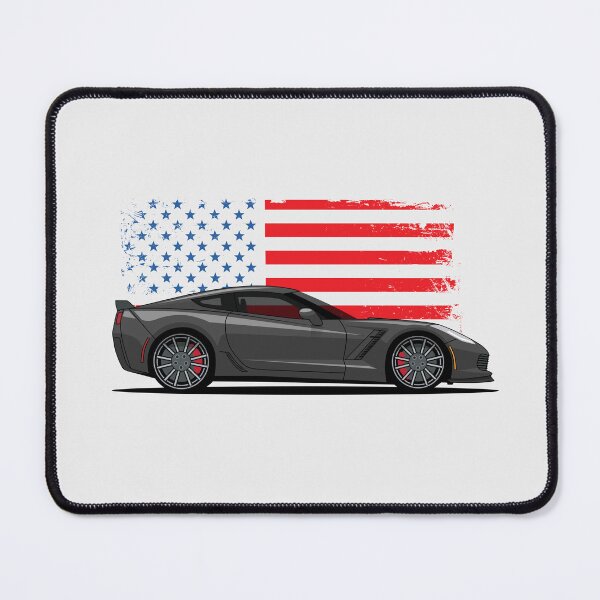 Item preview, Black Chevy Corvette C7 Z06 Flag Illustration designed and sold by blackdogshop.