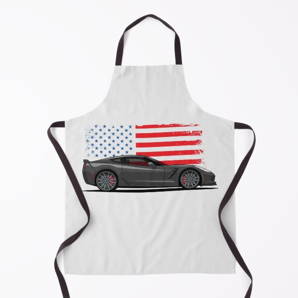 Item preview, Black Chevy Corvette C7 Z06 Flag Illustration designed and sold by blackdogshop.