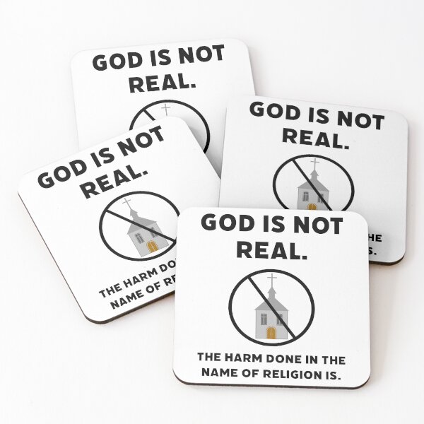 Item preview, God is not real. The harm done in the name of religion is.  designed and sold by Rachel the Artist .