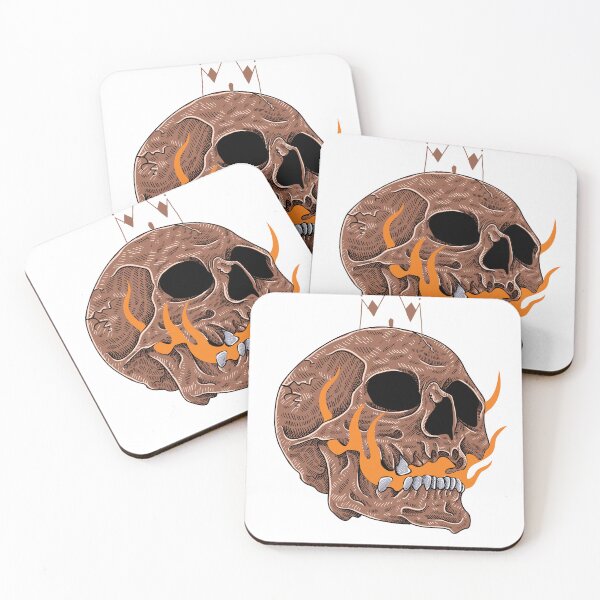 Item preview, flaming skull illustration designed and sold by Orvexa Studio.