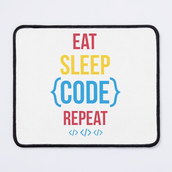 Item preview, Eat Sleep {Code} Repeat Funny Notch Style Coder T-Shirt Design designed and sold by Zenith Design.