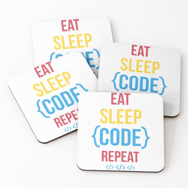 Item preview, Eat Sleep {Code} Repeat Funny Notch Style Coder T-Shirt Design designed and sold by Zenith Design.