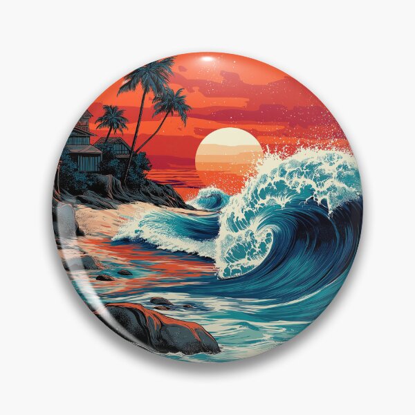 Item preview, Graphic Ocean Wave Tattoo designed and sold by Retro Type.