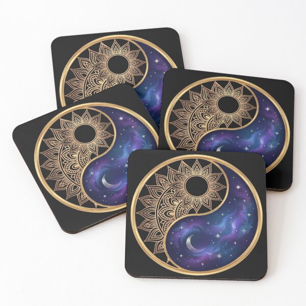 Item preview, Celestial Sun and Moon Yin Yang | Magical Gold and Galaxy Mandala designed and sold by Jaroslaw-S.