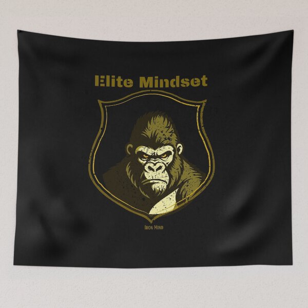 Item preview, Alpha Mindset Gorilla – Primal Strength Motivational Crest Design designed and sold by Aquarius-club.