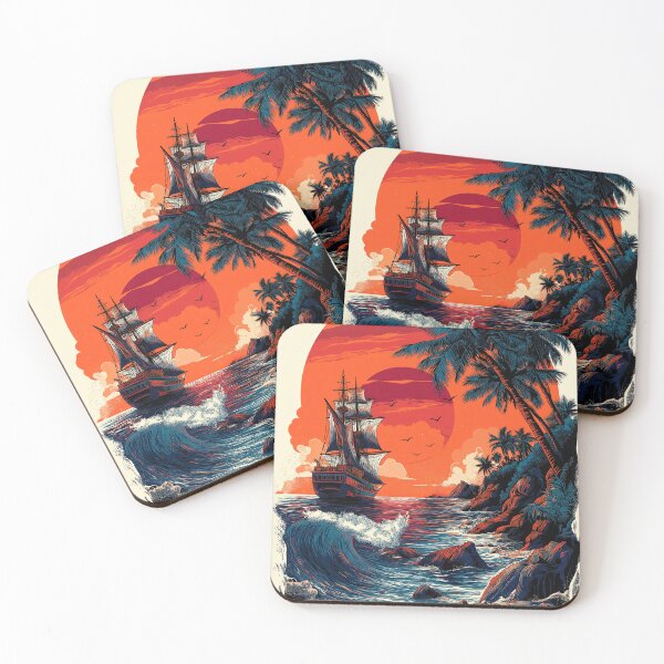 Item preview, High-Contrast Coastline designed and sold by Retro Type.