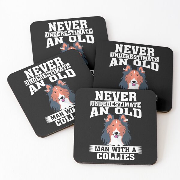 Item preview, Never Underestimate an Old Man with Collies designed and sold by CosmoKitsch.