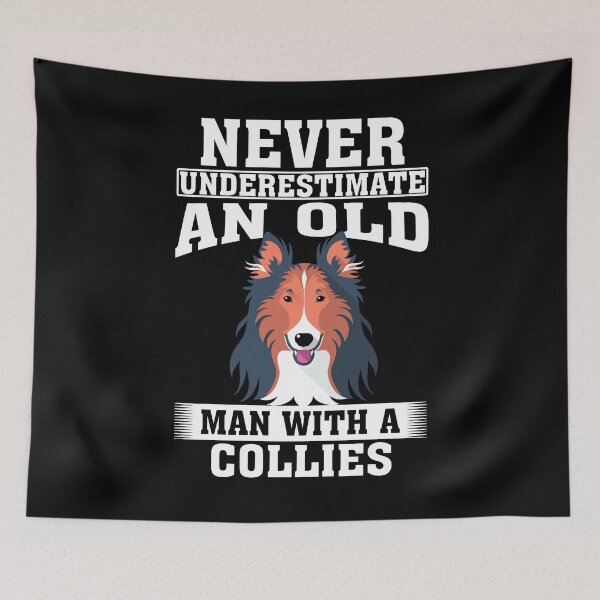 Item preview, Never Underestimate an Old Man with Collies designed and sold by CosmoKitsch.