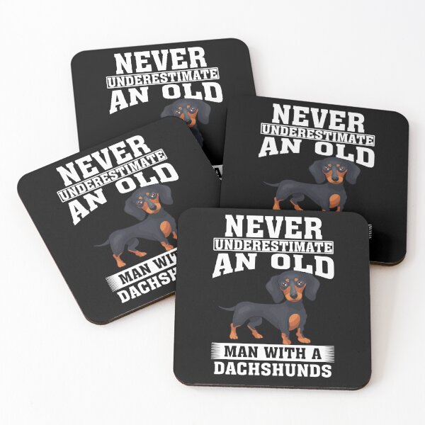 Item preview, Never Underestimate an Old Man with Dachshunds designed and sold by CosmoKitsch.