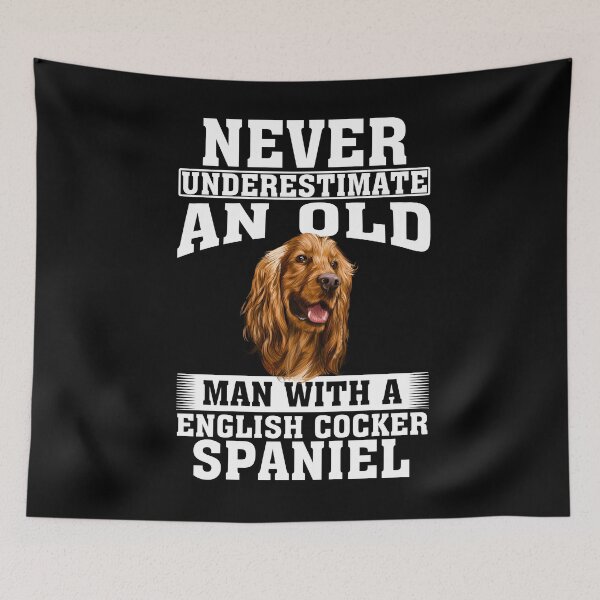 Item preview, Never Underestimate an Old Man with English Cocker Spaniel designed and sold by CosmoKitsch.