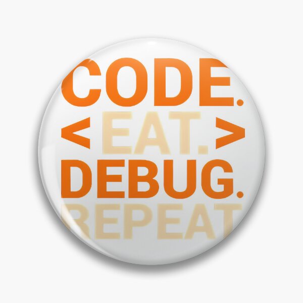 Item preview, Code Eat Debug Repeat HTML Tags Funny Notch Style Web Developer T-Shirt designed and sold by Zenith Design.