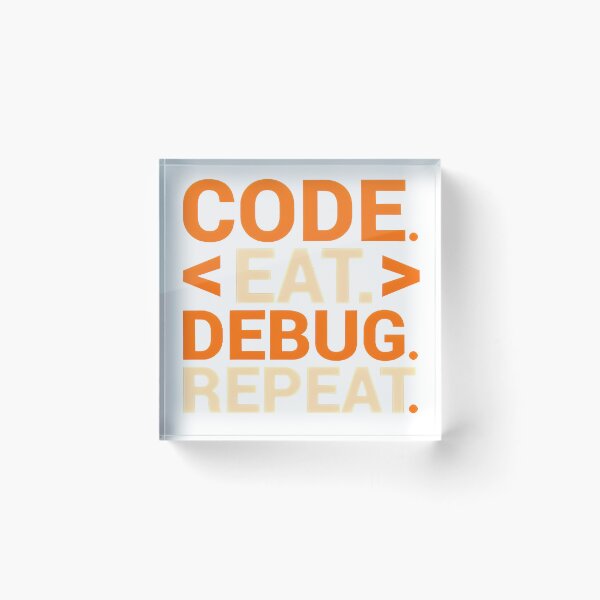 Item preview, Code Eat Debug Repeat HTML Tags Funny Notch Style Web Developer T-Shirt designed and sold by Zenith Design.