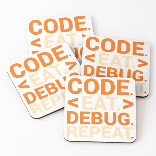 Item preview, Code Eat Debug Repeat HTML Tags Funny Notch Style Web Developer T-Shirt designed and sold by Zenith Design.