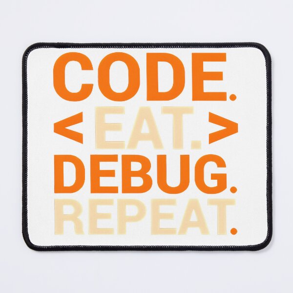 Item preview, Code Eat Debug Repeat HTML Tags Funny Notch Style Web Developer T-Shirt designed and sold by Zenith Design.