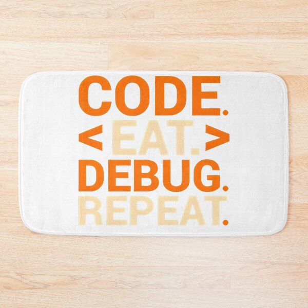 Item preview, Code Eat Debug Repeat HTML Tags Funny Notch Style Web Developer T-Shirt designed and sold by Zenith Design.