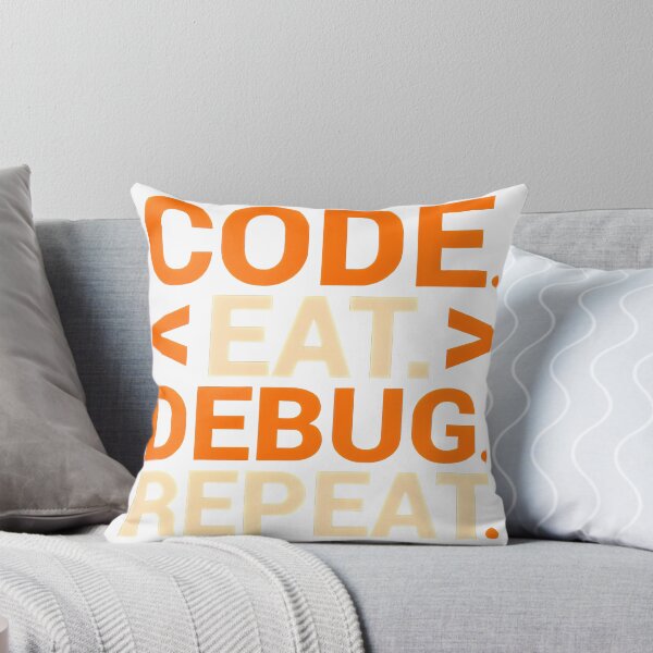 Item preview, Code Eat Debug Repeat HTML Tags Funny Notch Style Web Developer T-Shirt designed and sold by Zenith Design.