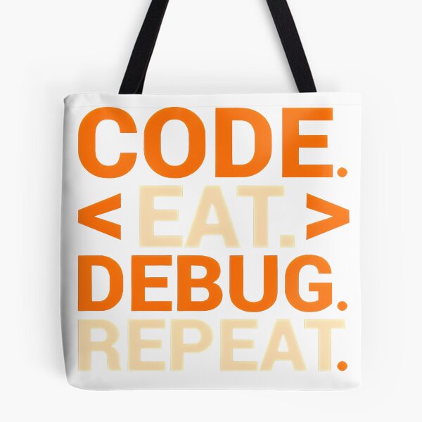 Item preview, Code Eat Debug Repeat HTML Tags Funny Notch Style Web Developer T-Shirt designed and sold by Zenith Design.