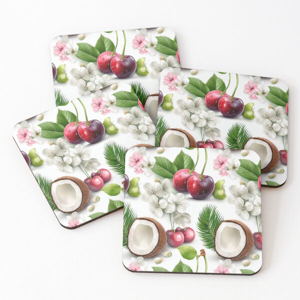 Item preview, Realistic Cherries Coconut and Flowers Mix designed and sold by Piotrek0001.