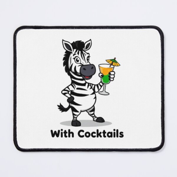 Item preview, Zebra With Cocktail – Funny Drinking Animal Graphic designed and sold by MystiColo.