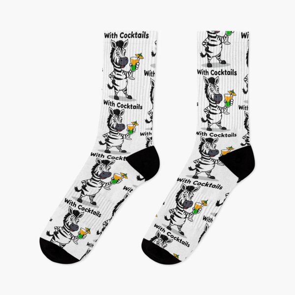 Item preview, Zebra With Cocktail – Funny Drinking Animal Graphic designed and sold by MystiColo.