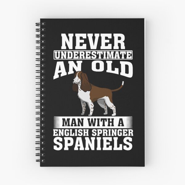 Item preview, Never Underestimate an Old Man with English Springer Spaniels designed and sold by CosmoKitsch.